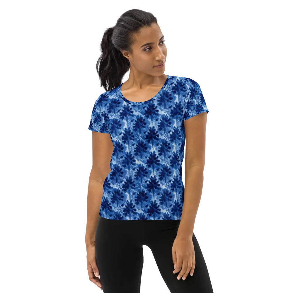 Indigo Meadow on Women's Athletic T-Shirt — Front