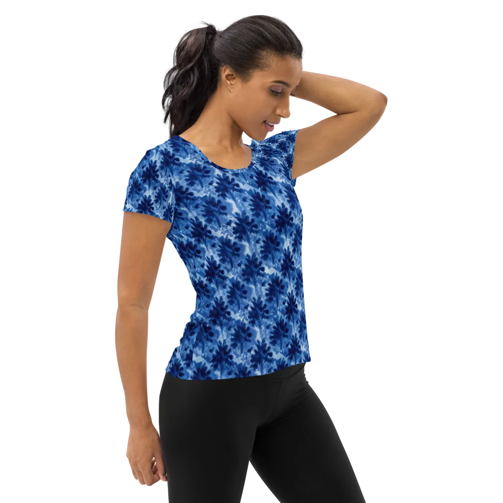 Indigo Meadow on Women's Athletic T-Shirt — Right
