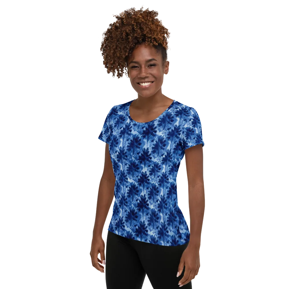 Indigo Meadow on Women's Athletic T-Shirt — Left