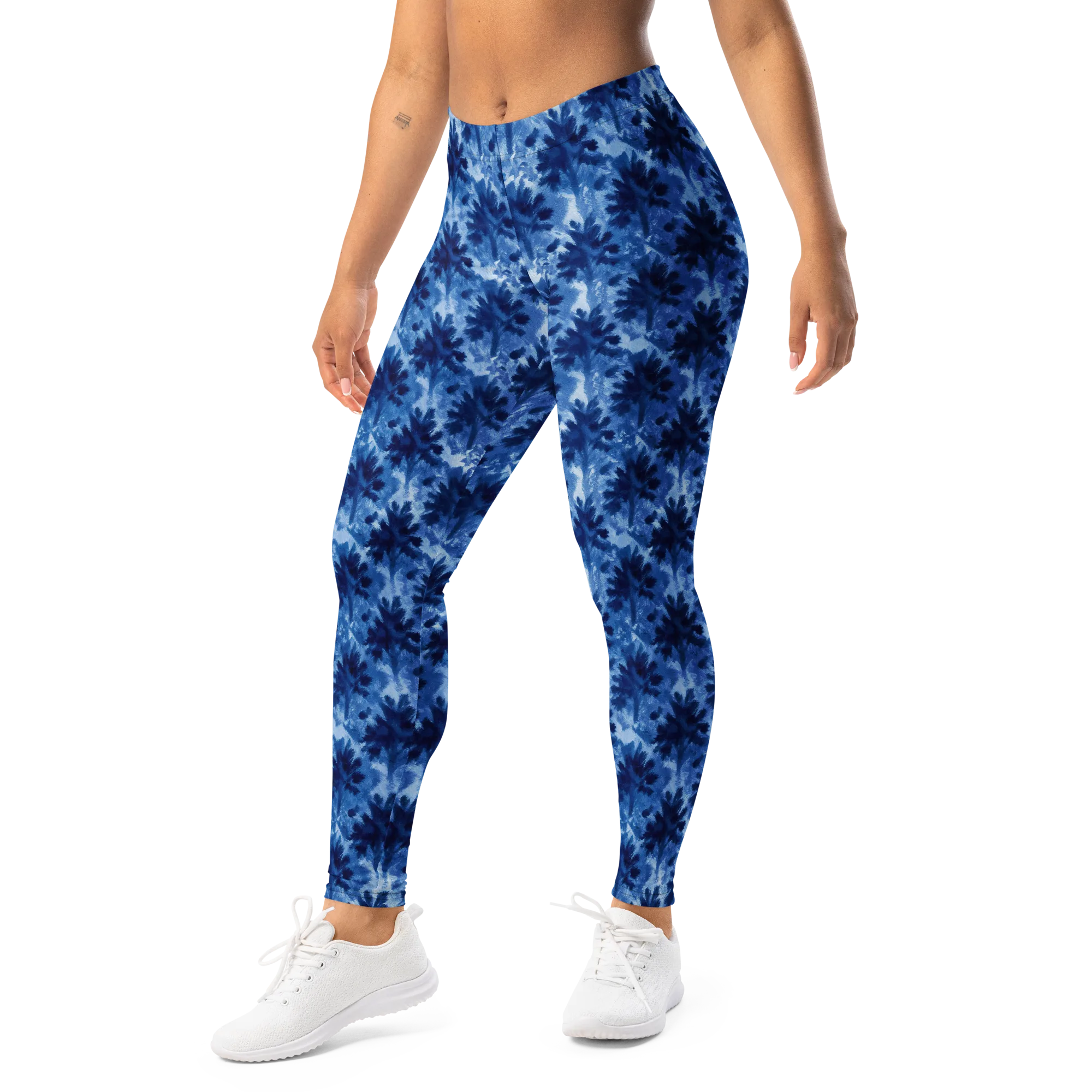 Indigo Meadow on Leggings — Left Front