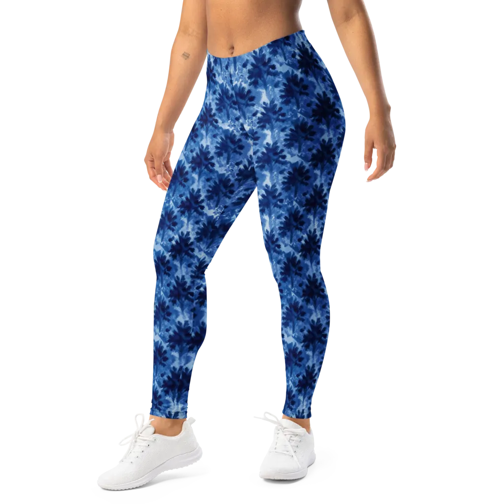Indigo Meadow on Leggings — Left Front