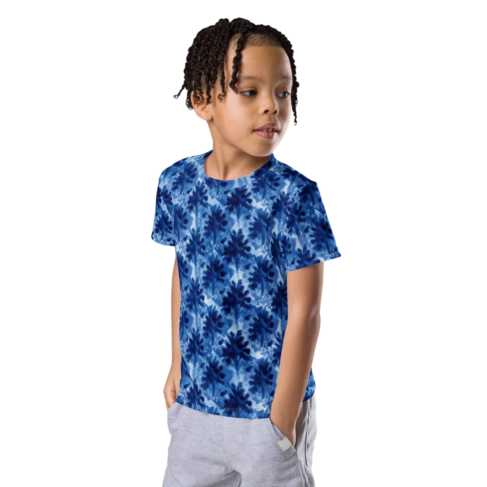 Indigo Meadow on Kids Crew Neck T-Shirt — Left Front