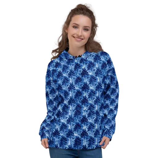 Indigo Meadow on a Hoodie