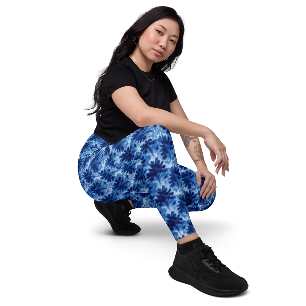 Indigo Meadow on Leggings with Pockets — Right Front