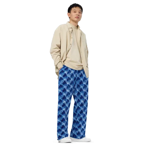 Indigo Meadow on a Wide-Leg Pants