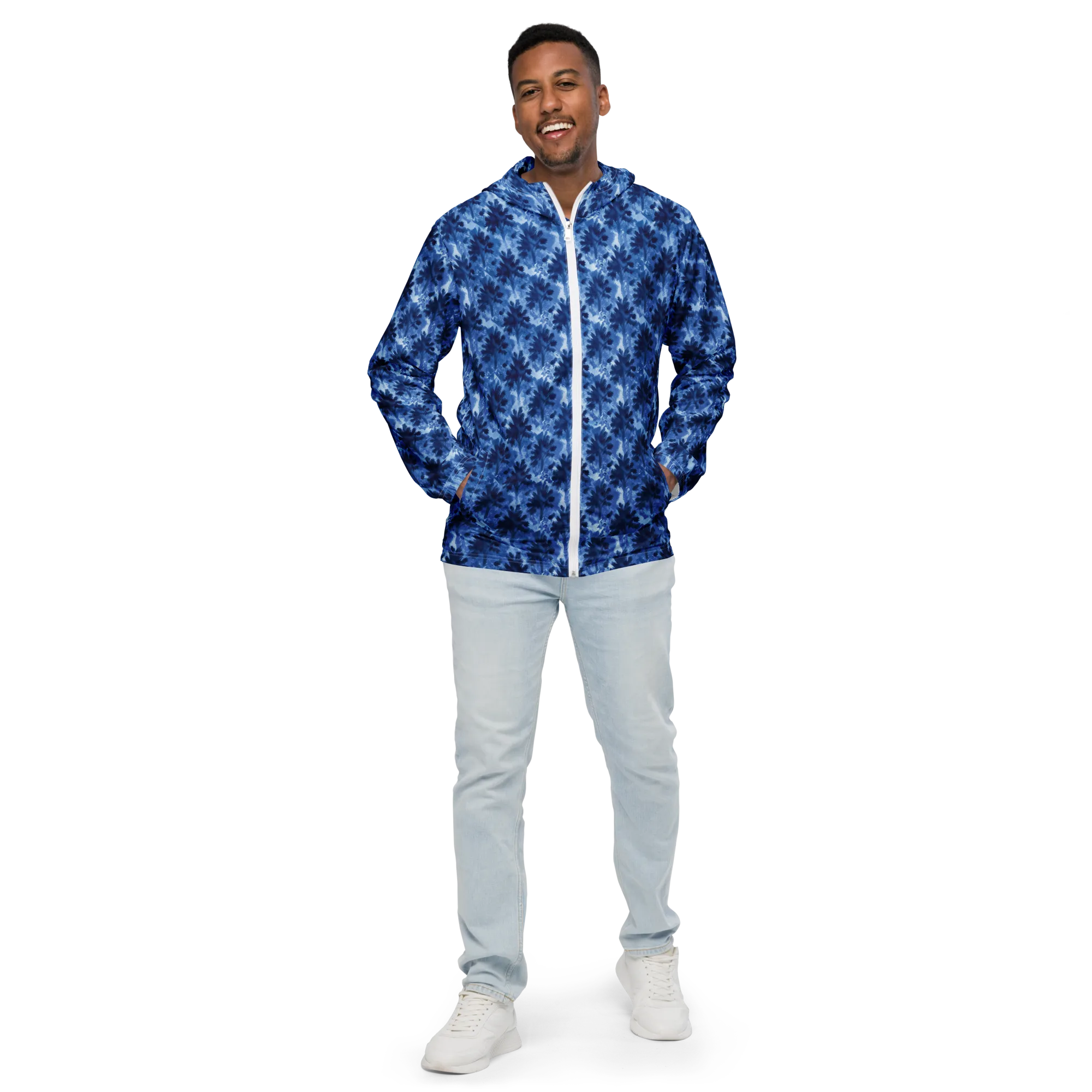 Indigo Meadow on Men's Windbreaker — Front