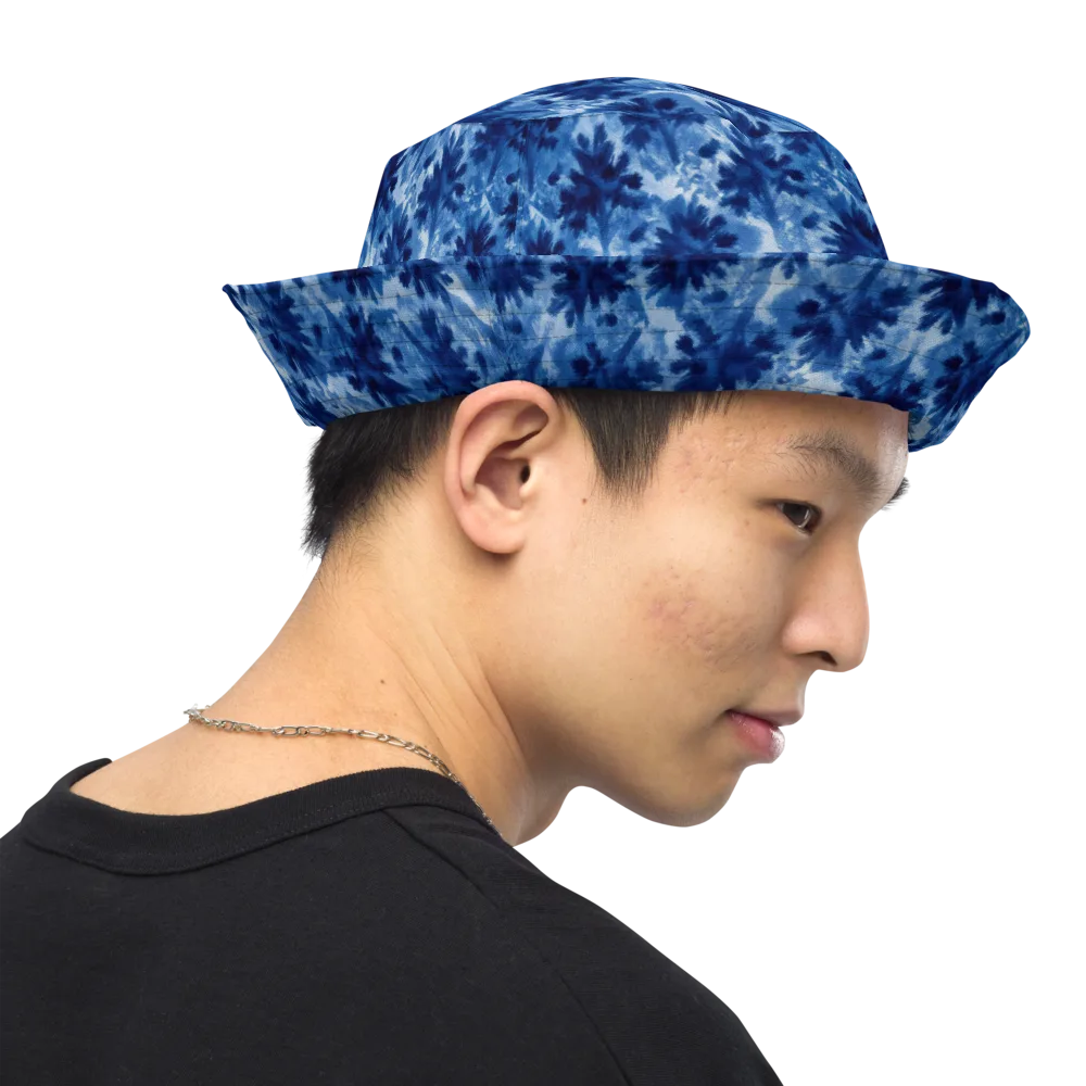 Indigo Meadow on Reversible Bucket Hat — Right Outside