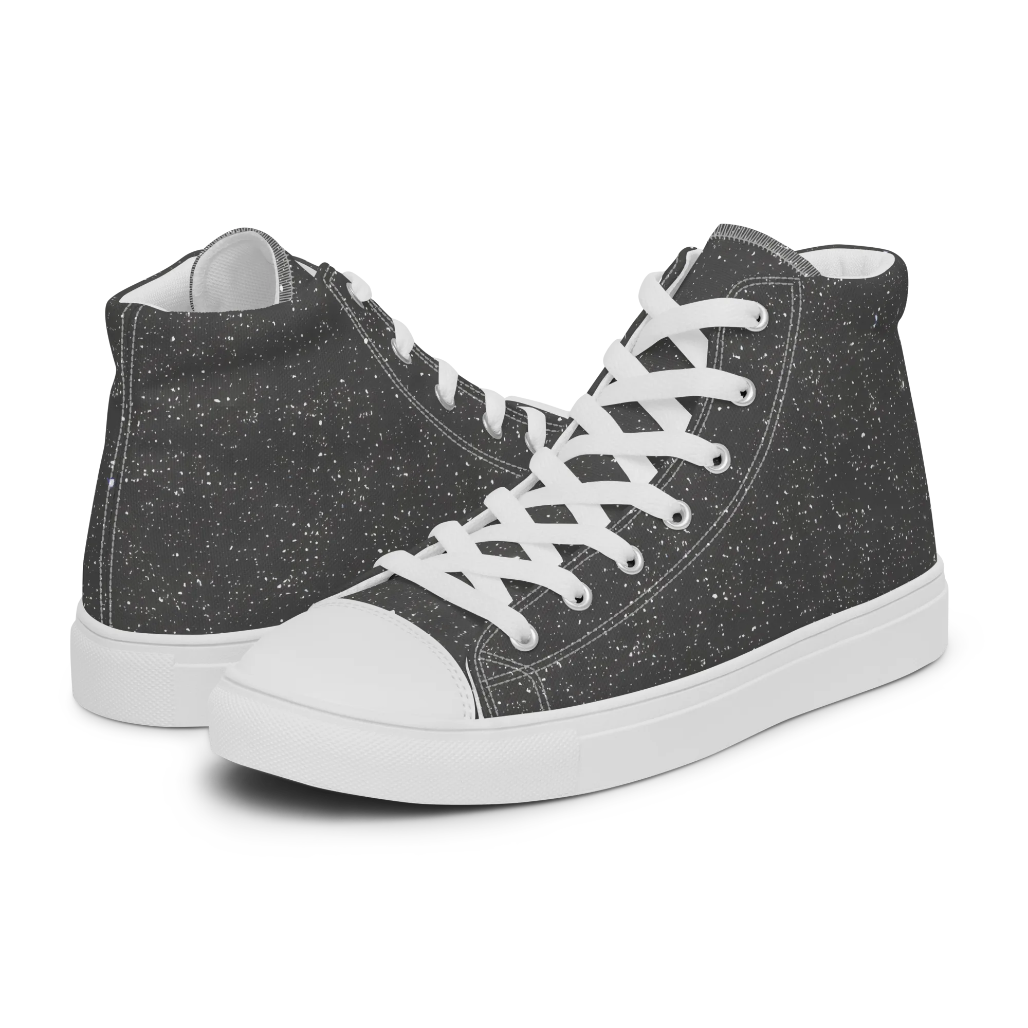 Stardust Slate on Men's High Top Canvas Shoes — Left