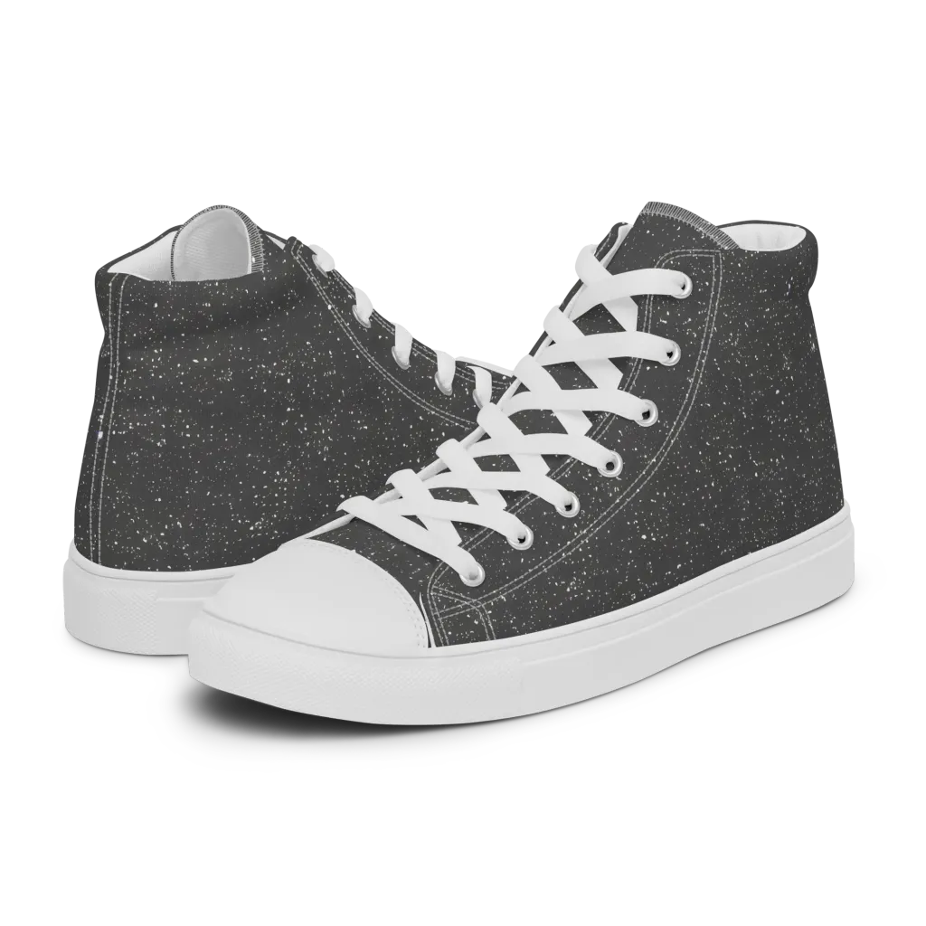 Stardust Slate on Men's High Top Canvas Shoes — Left