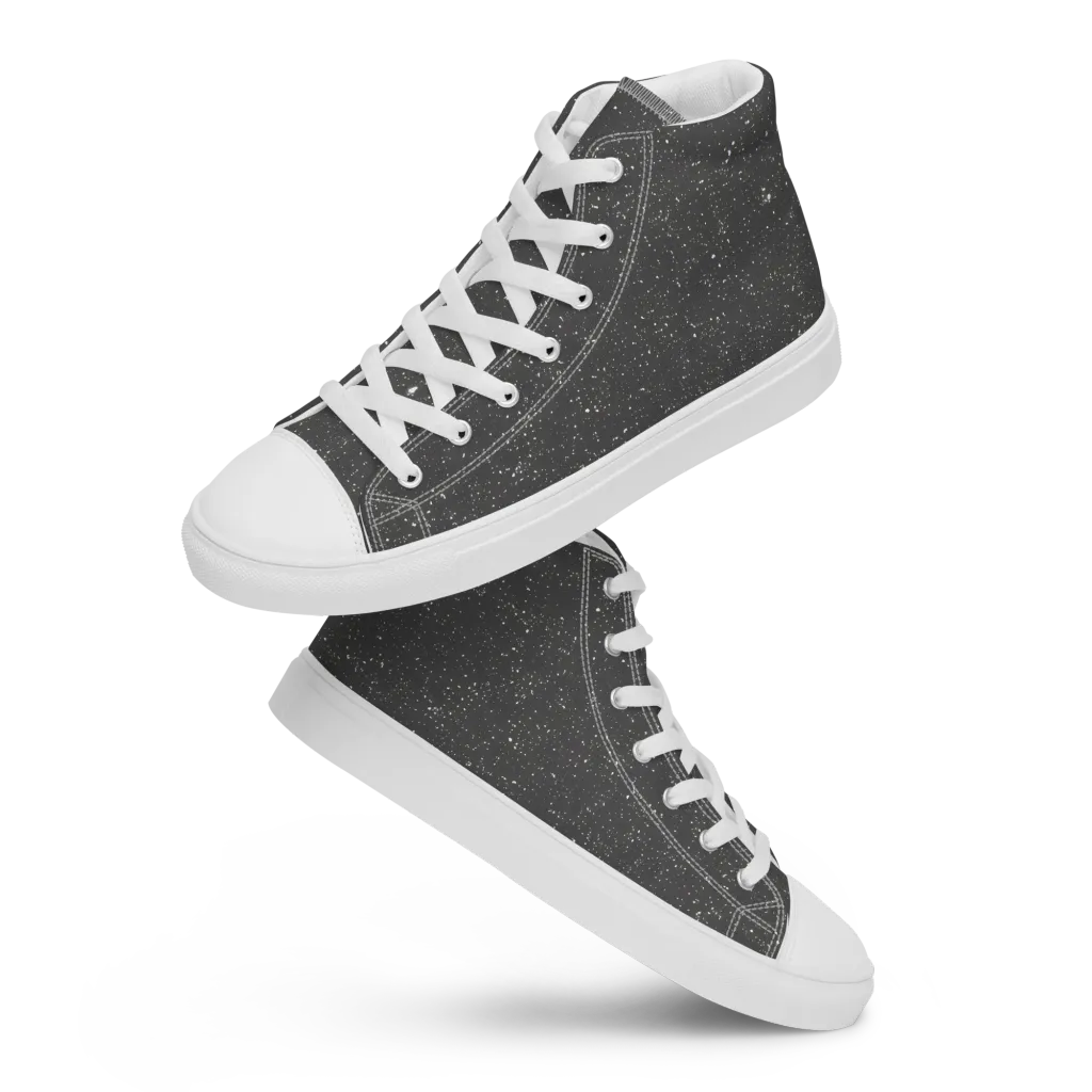 Stardust Slate on Men's High Top Canvas Shoes — Front