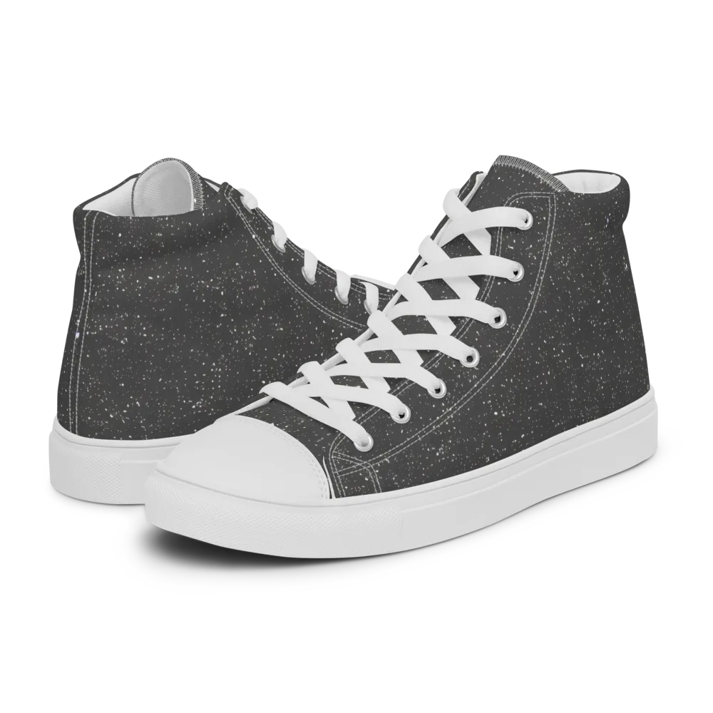 Stardust Slate on Women's High Top Canvas Shoes — Left