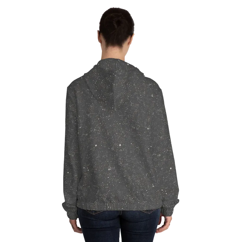 Stardust Slate on Women's Full-Zip Hoodie — Back On Person