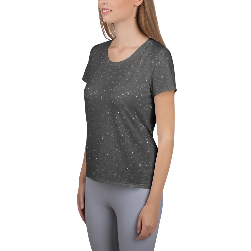 Stardust Slate on Women's Athletic T-Shirt — Left