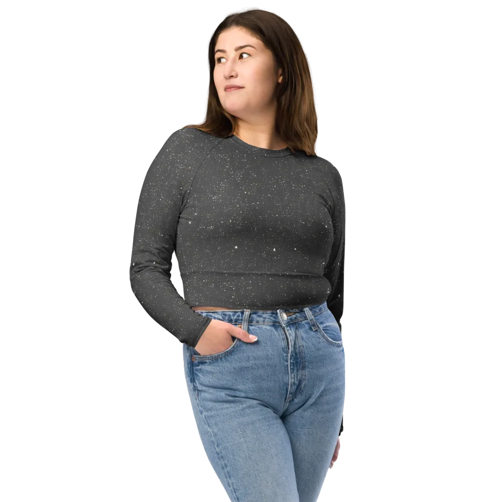 Stardust Slate on Long Sleeve Crop Top — Front