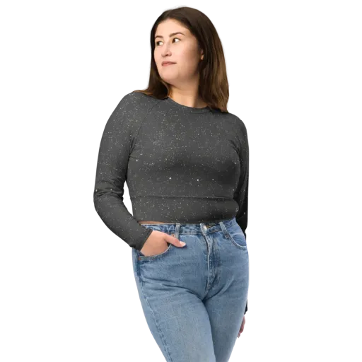 Stardust Slate on a Long Sleeve Crop Top