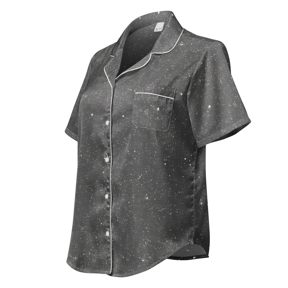 Stardust Slate on Women's Short Sleeve Pajama Top — Left Front