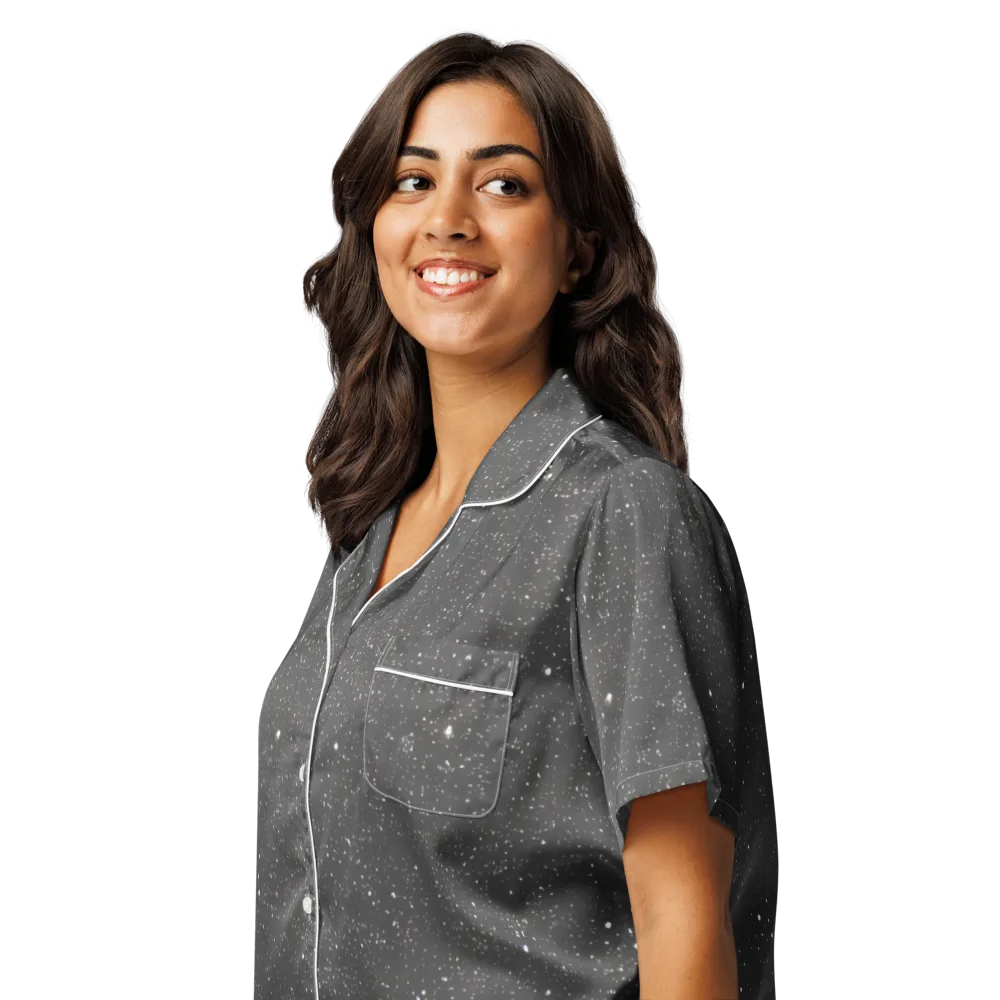 Stardust Slate on Women's Short Sleeve Pajama Top — Left Front