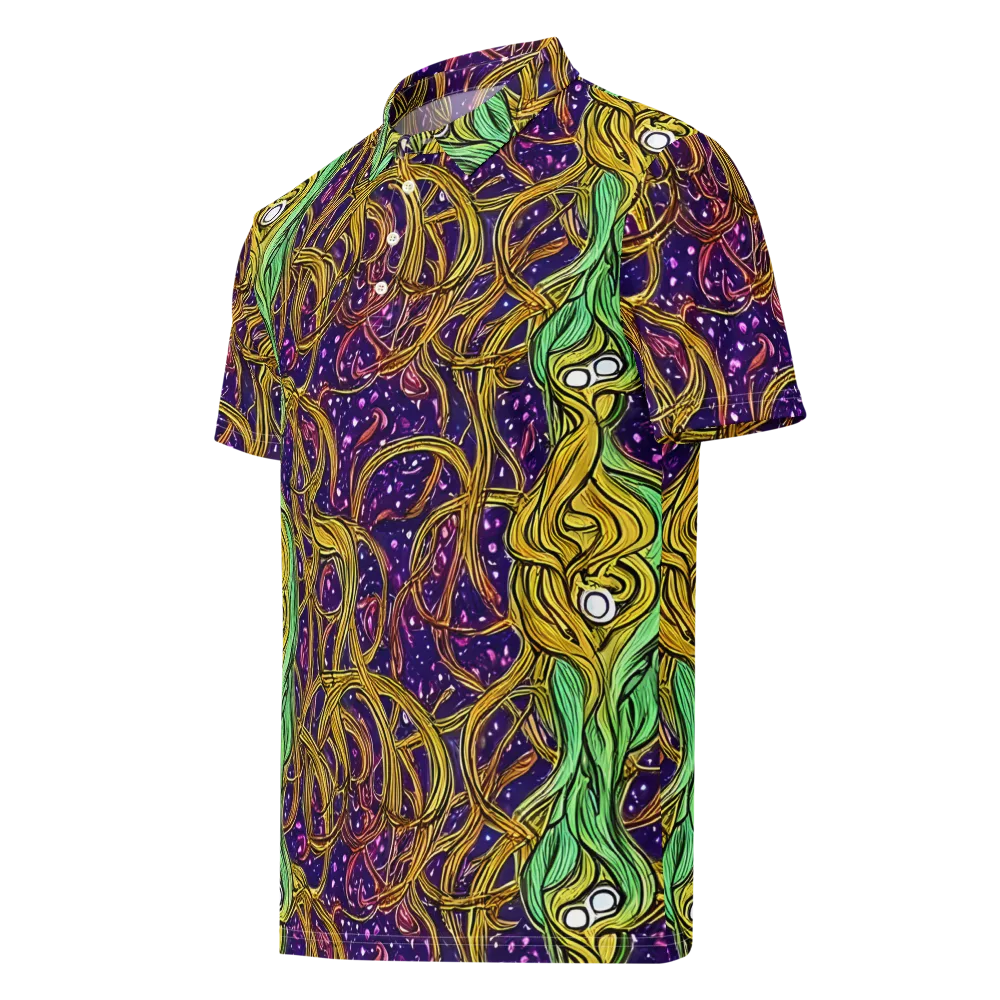 Violet Gilded Maze on Men's Slim Fit Polo Shirt — Left Front