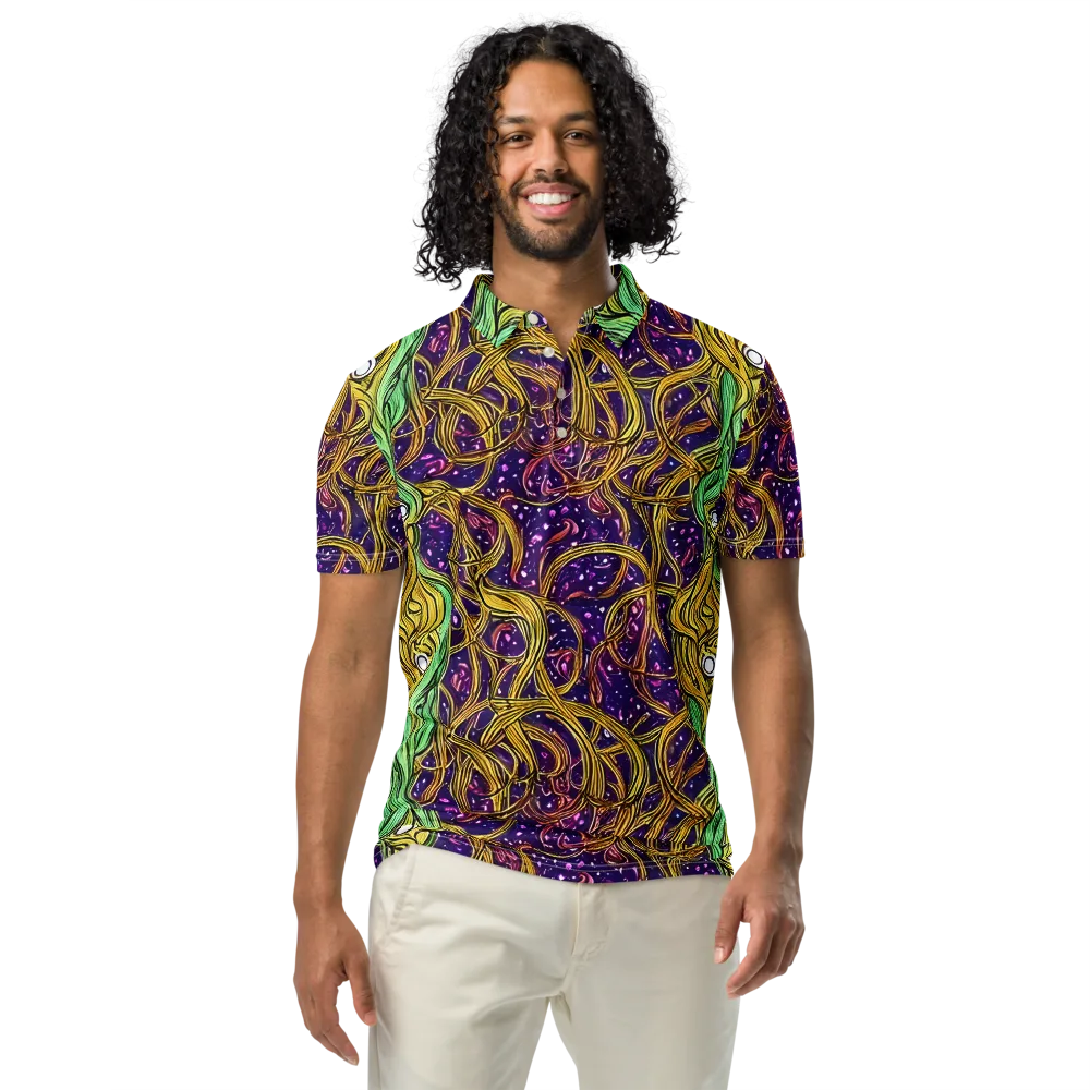 Violet Gilded Maze on Men's Slim Fit Polo Shirt — Front