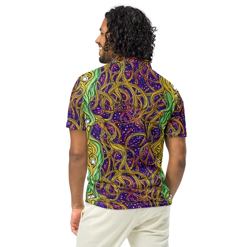 Violet Gilded Maze on Men's Slim Fit Polo Shirt — Back