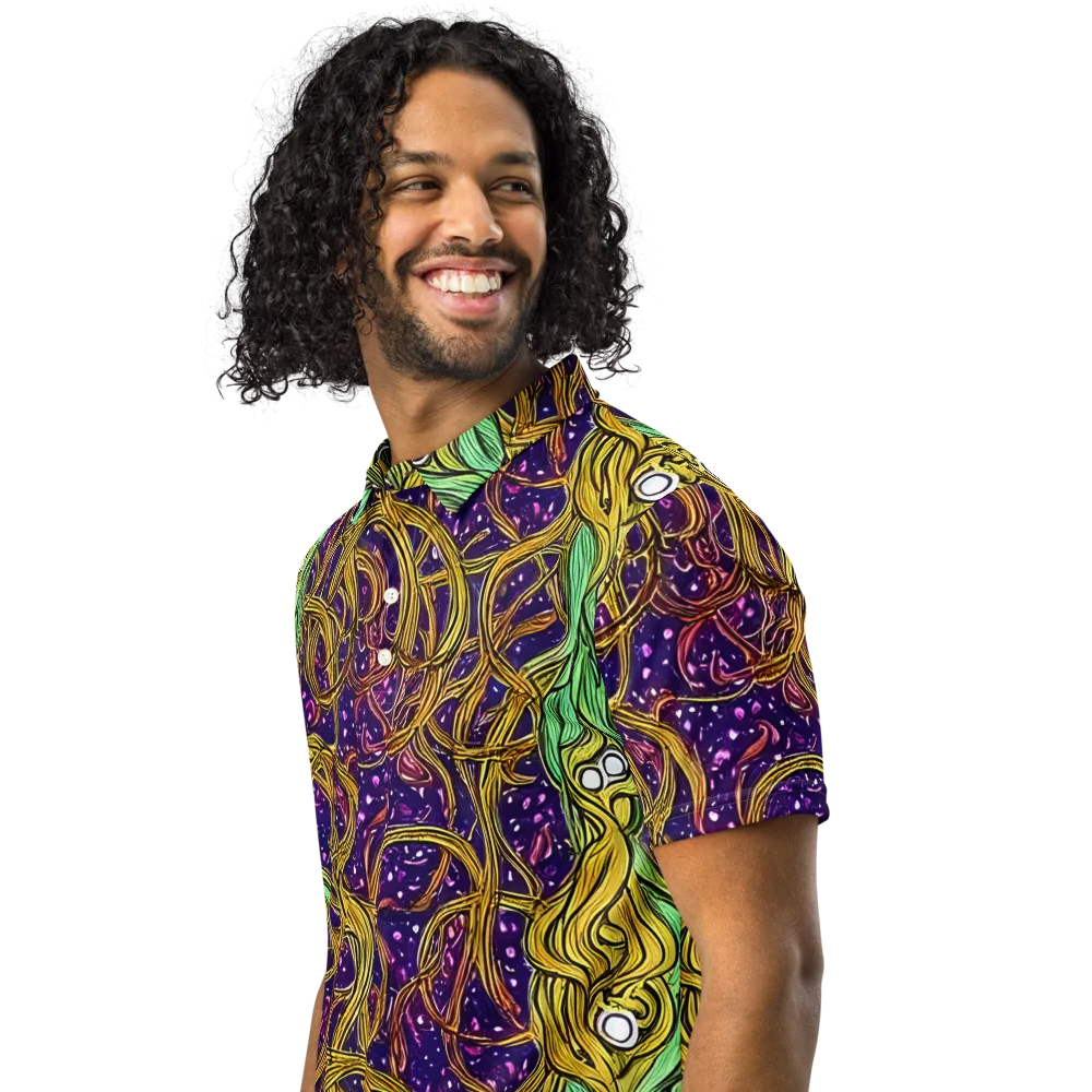 Violet Gilded Maze on Men's Slim Fit Polo Shirt — Left Front