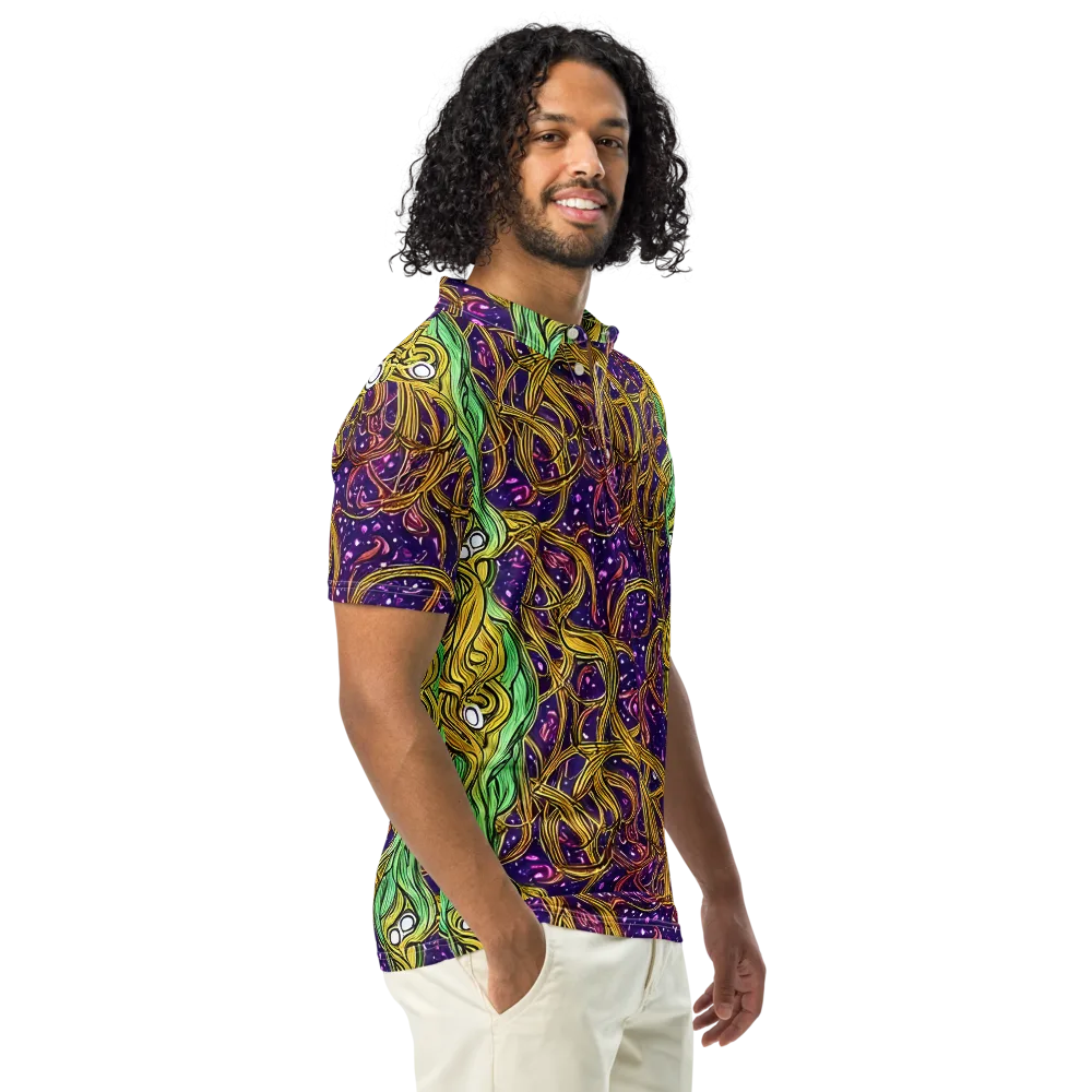 Violet Gilded Maze on Men's Slim Fit Polo Shirt — Right Front