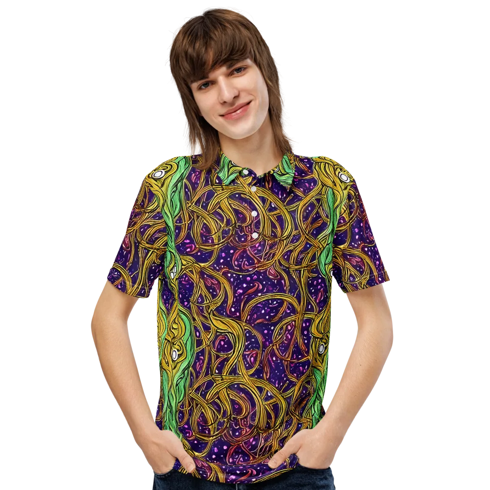 Violet Gilded Maze on Men's Slim Fit Polo Shirt — Front
