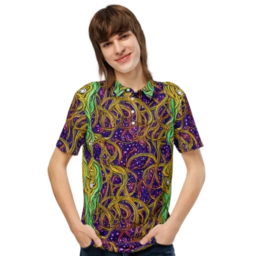 Violet Gilded Maze on a Men's Slim Fit Polo Shirt