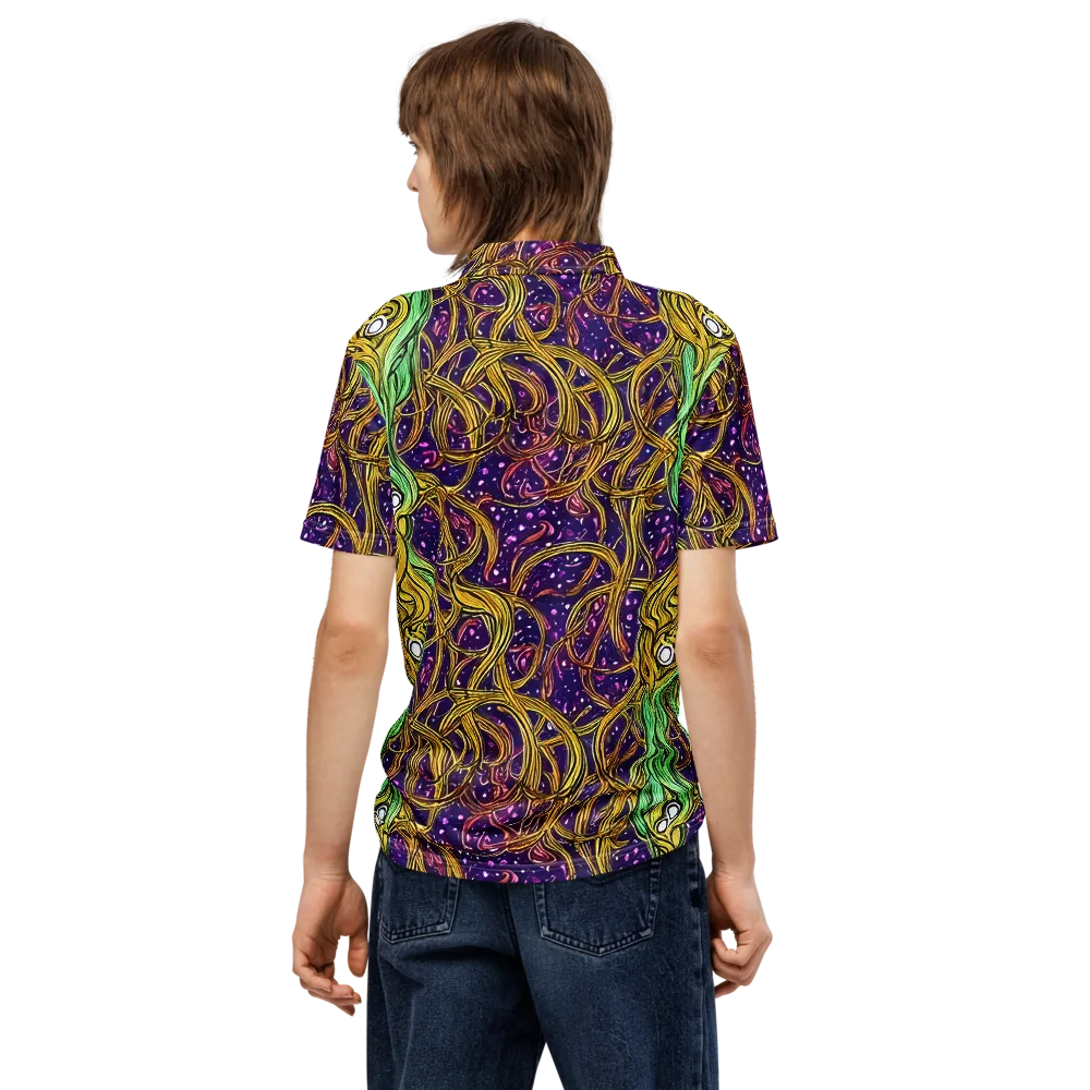 Violet Gilded Maze on Men's Slim Fit Polo Shirt — Back