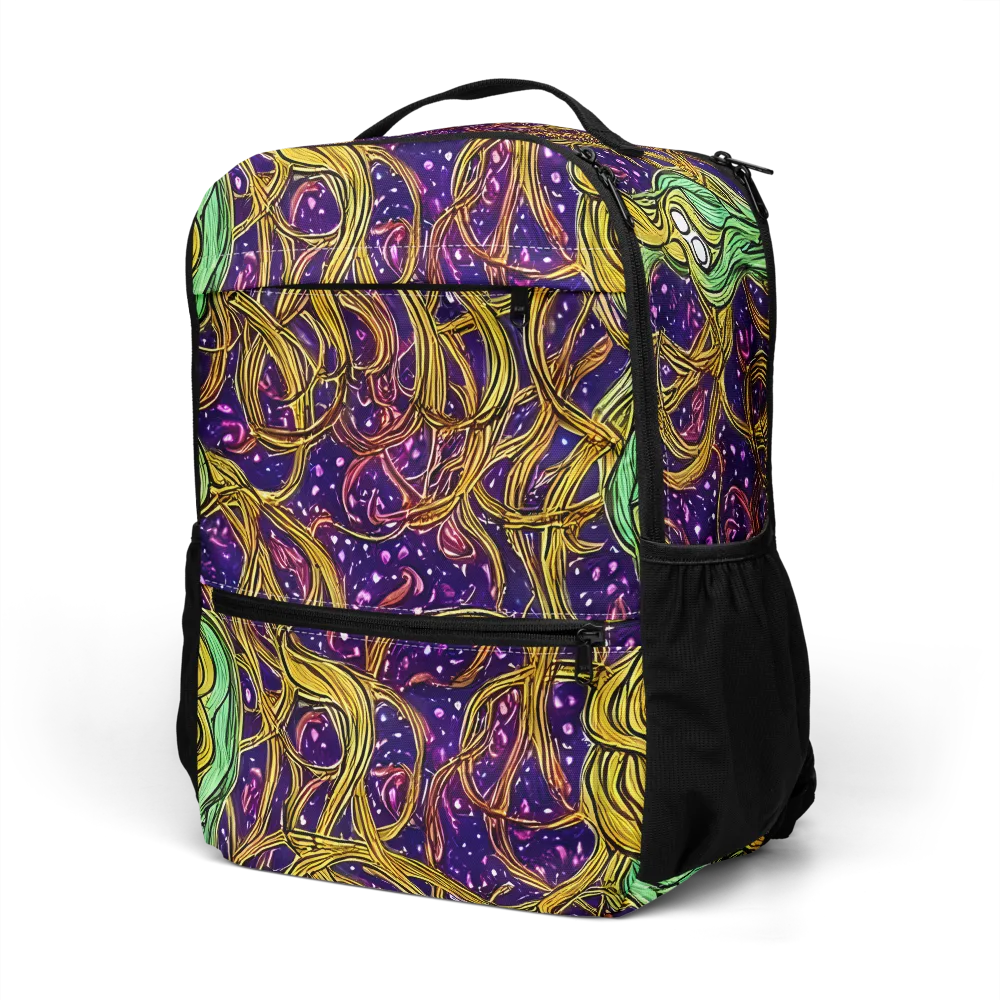 Violet Gilded Maze on Utility Backpack — Left Front