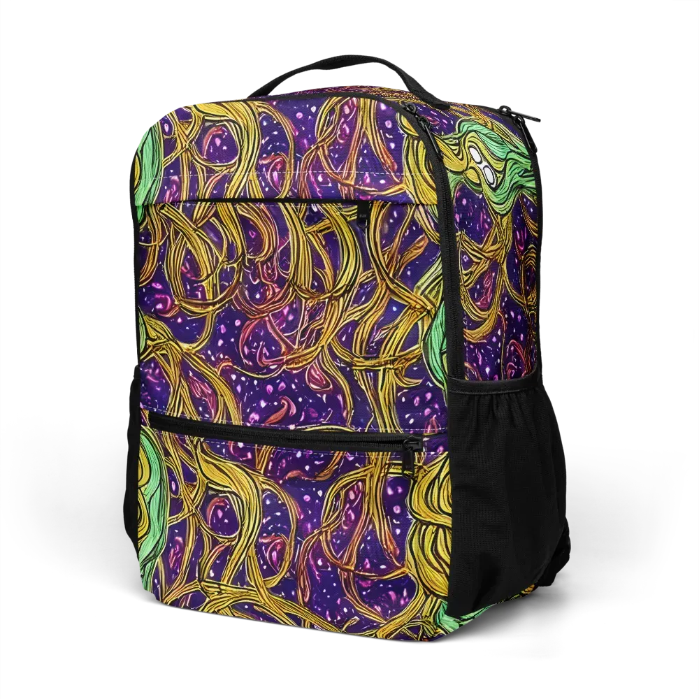 Violet Gilded Maze on Utility Backpack — Left Front