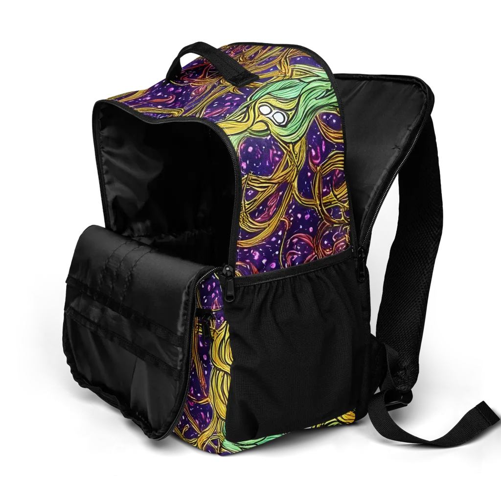 Violet Gilded Maze on Utility Backpack — Product details 2