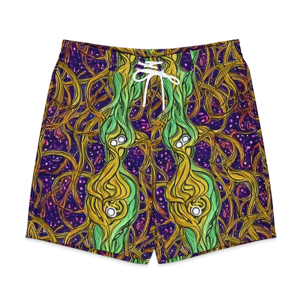 Violet Gilded Maze on Men's Board Shorts — Front