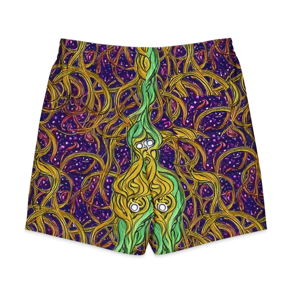Violet Gilded Maze on Men's Board Shorts — Back