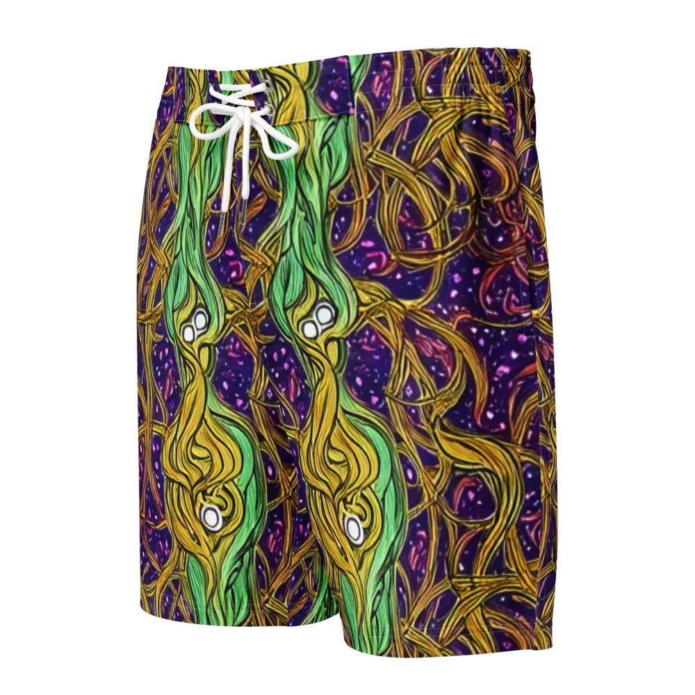 Violet Gilded Maze on Men's Board Shorts — Front