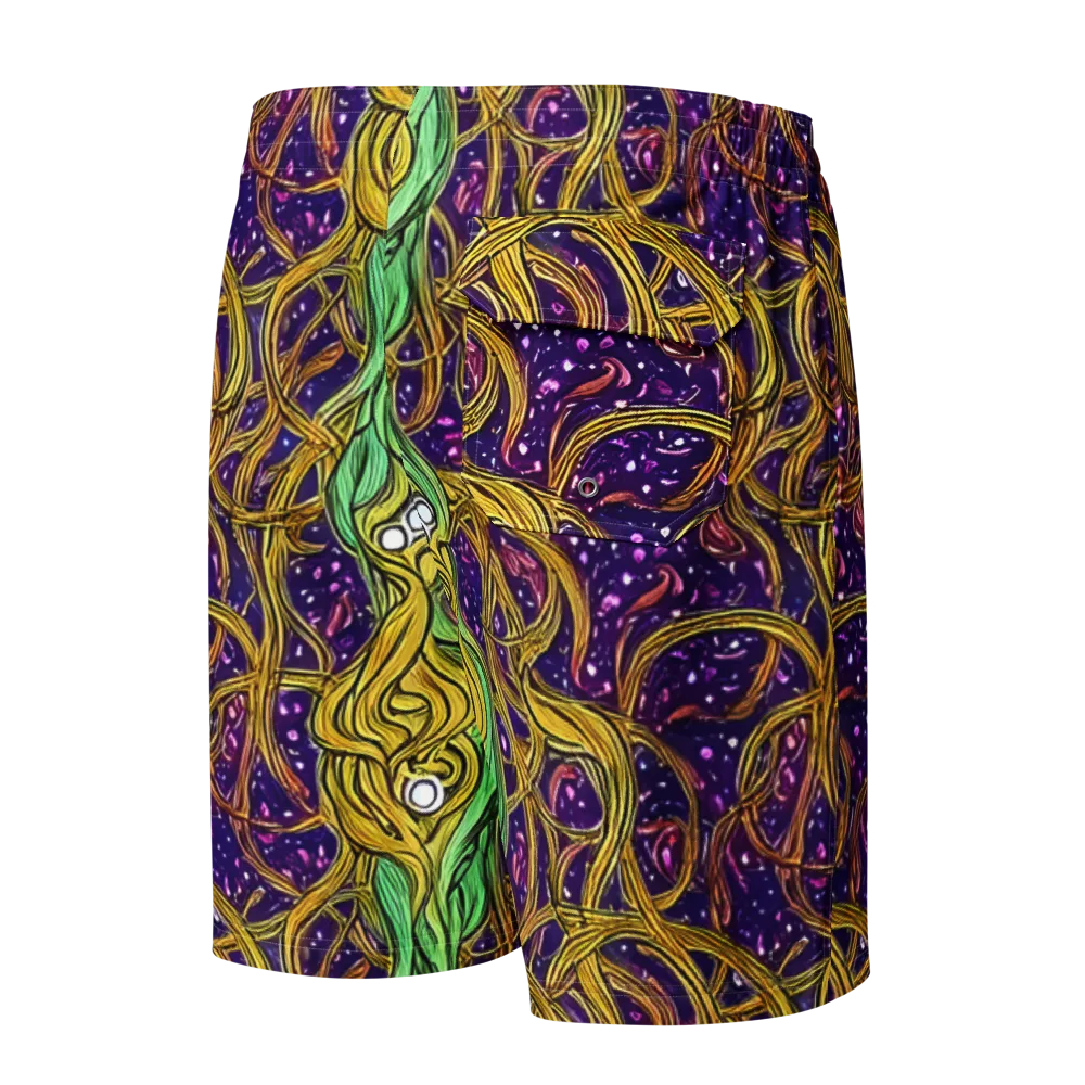 Violet Gilded Maze on Men's Board Shorts — Back
