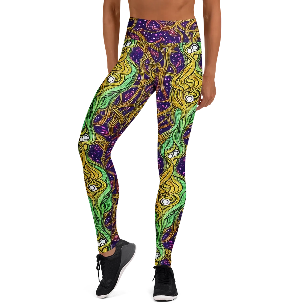 Violet Gilded Maze on Yoga Leggings — Front