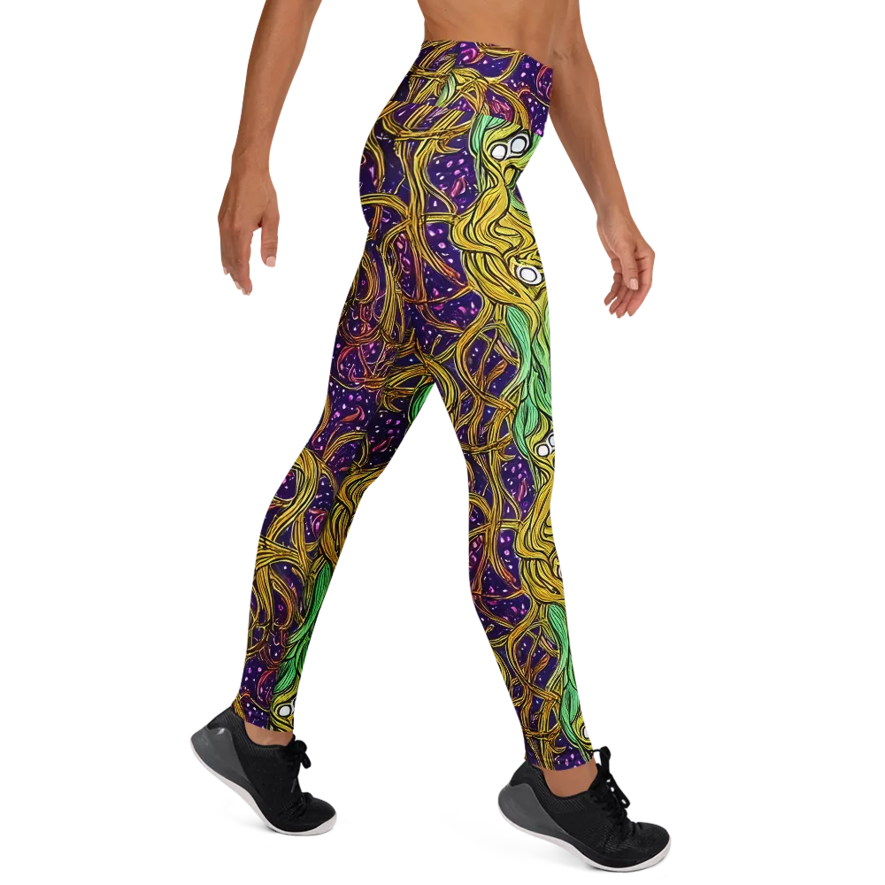 Violet Gilded Maze on Yoga Leggings — Right