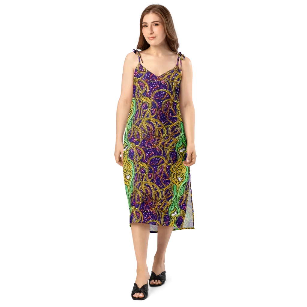 Violet Gilded Maze on Slip Dress — Front