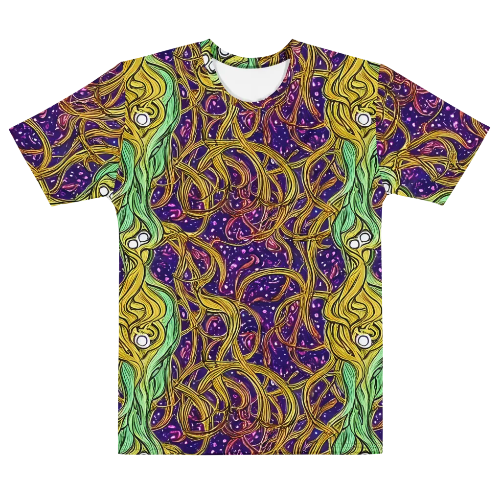 Violet Gilded Maze on Men's Cotton Crew Neck T-Shirt — Front