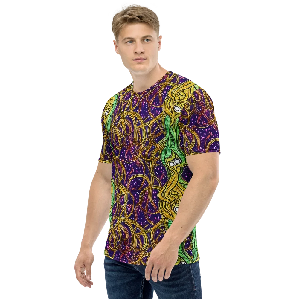Violet Gilded Maze on Men's Crew Neck T-Shirt — Left