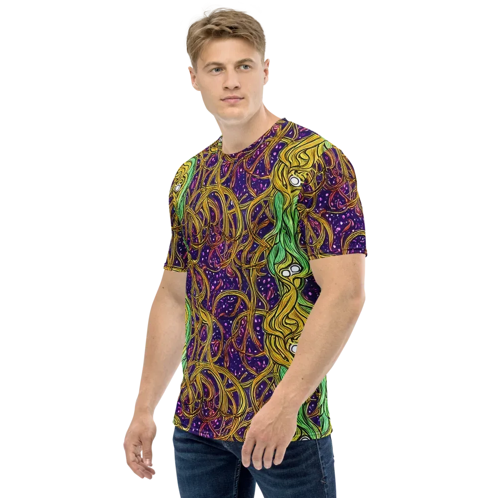 Violet Gilded Maze on Men's Crew Neck T-Shirt — Left