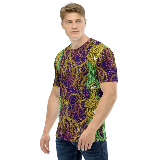 Violet Gilded Maze on a Men's Crew Neck T-Shirt