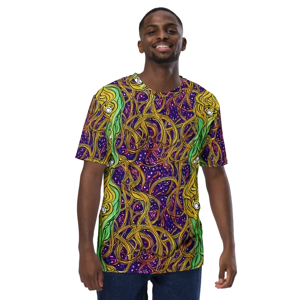 Violet Gilded Maze on Men's Crew Neck T-Shirt — Front