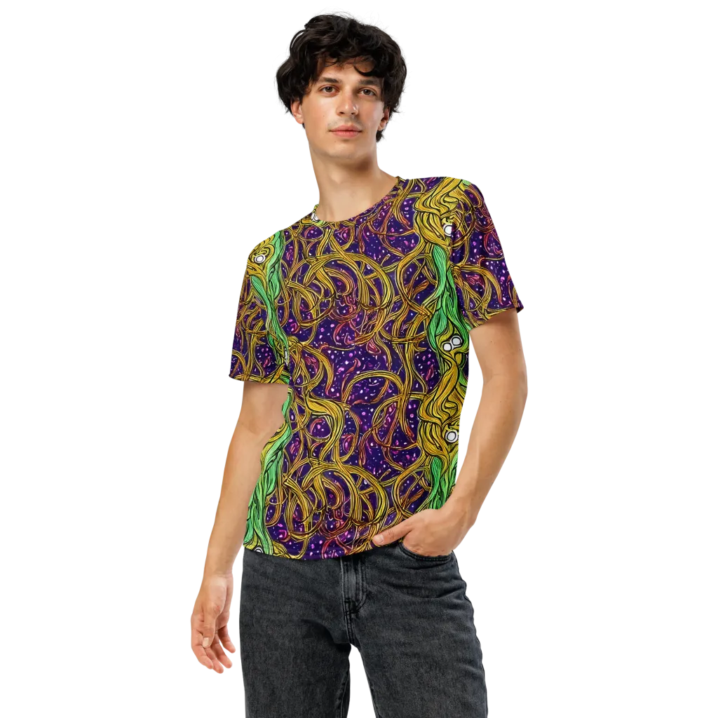 Violet Gilded Maze on Men's Crew Neck T-Shirt — Front