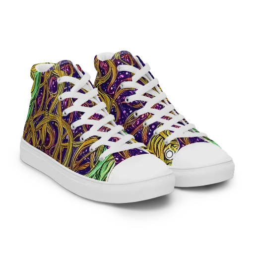 Violet Gilded Maze on a Men's High Top Canvas Shoes
