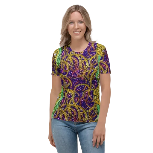 Violet Gilded Maze on a Women's Crew Neck T-Shirt