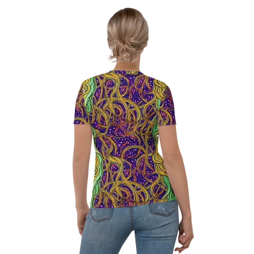 Violet Gilded Maze on Women's Crew Neck T-Shirt — Back