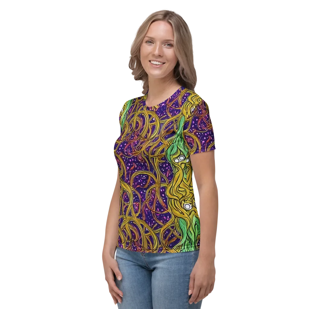 Violet Gilded Maze on Women's Crew Neck T-Shirt — Left