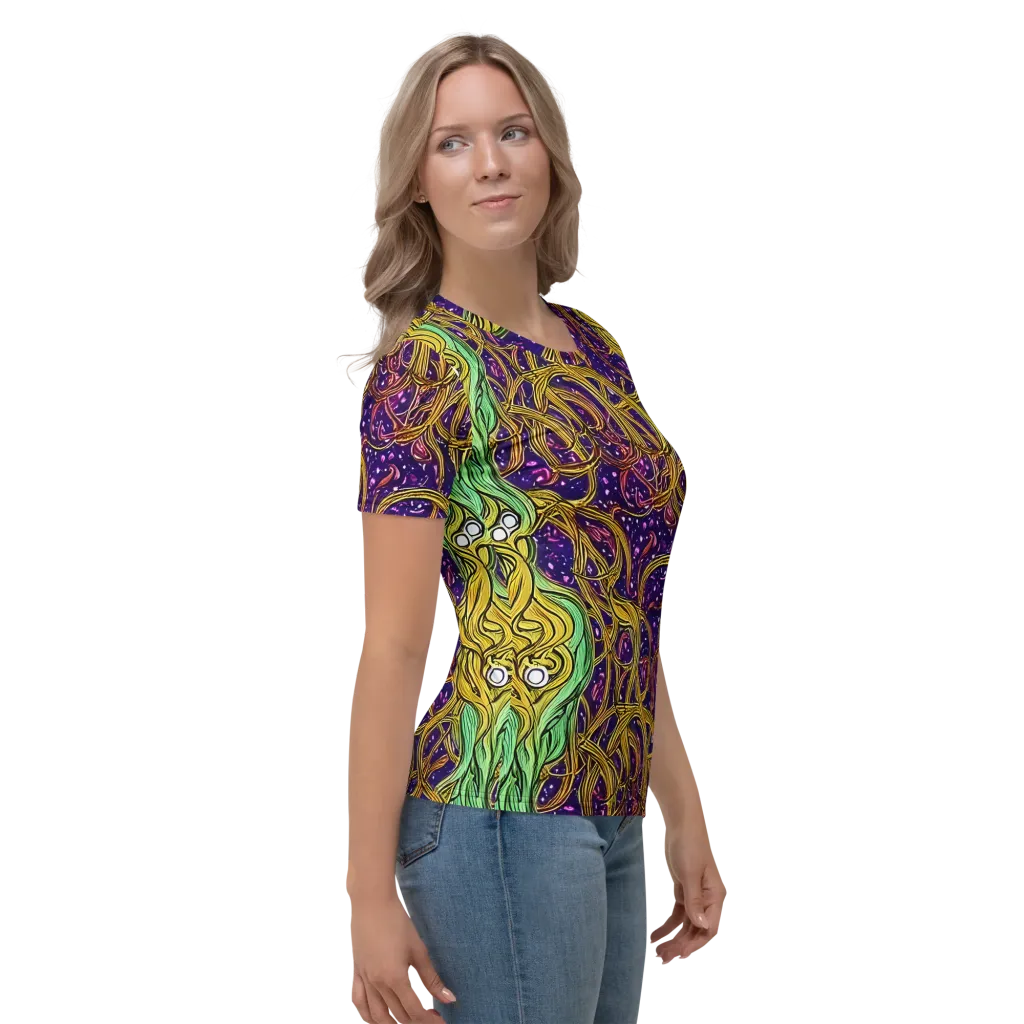 Violet Gilded Maze on Women's Crew Neck T-Shirt — Right